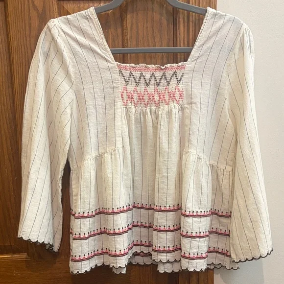 THML Embroidered Top, Small, Boho Cotton - Picture 12 of 16